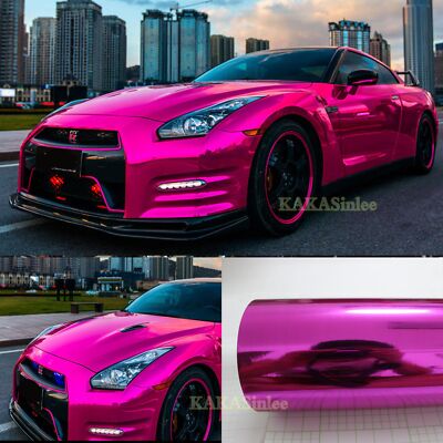 Flexible Smooth Bright Entire Car Wrap Mirror Chrome Vinyl Sticker Film Decal US