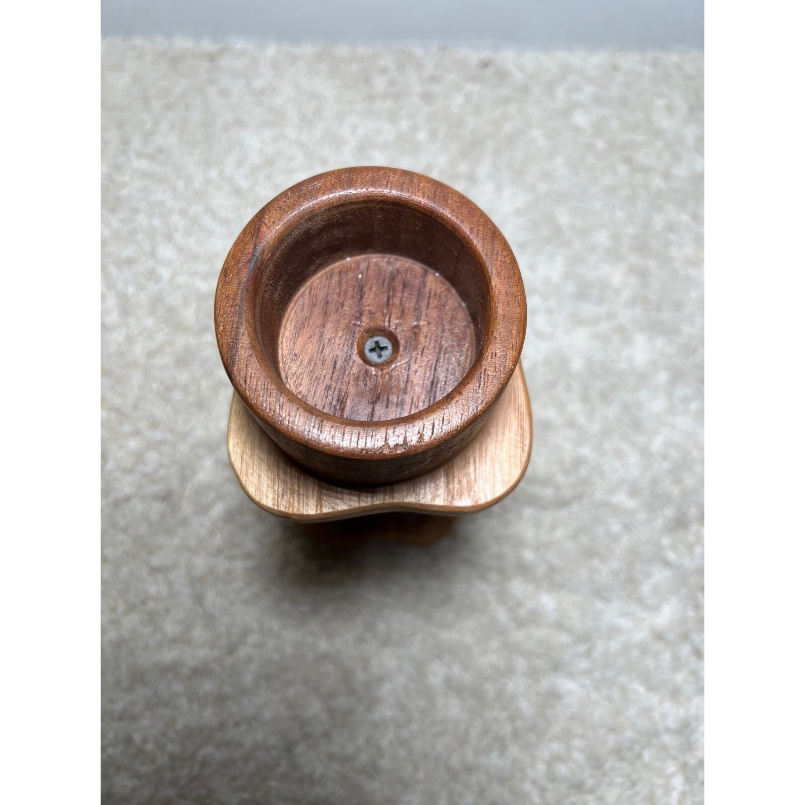 Vtg homemade wooden candleholders