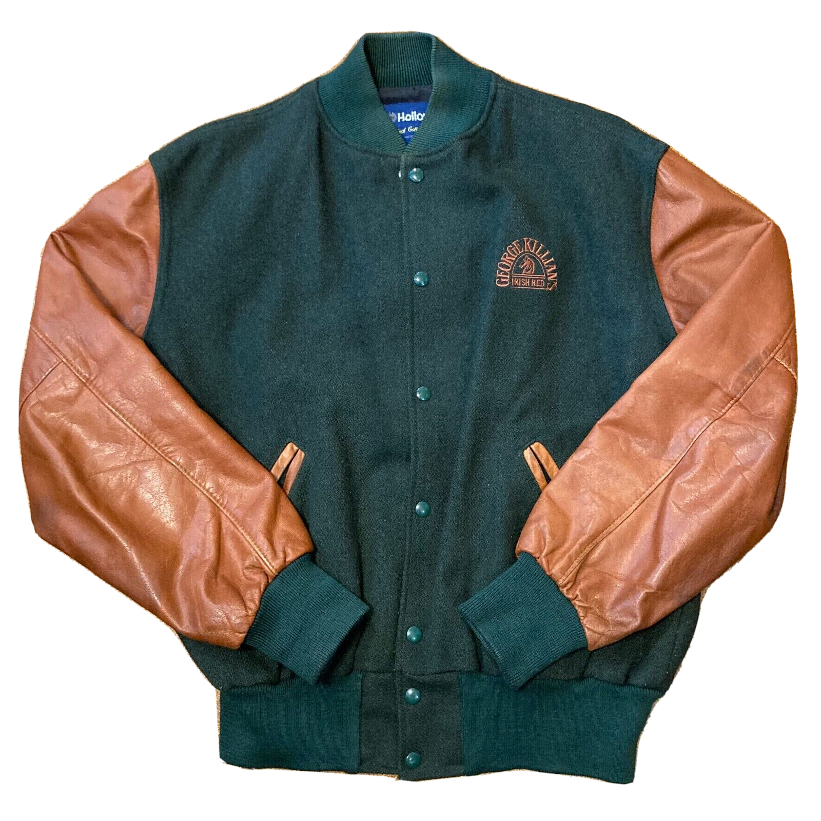 Holloway Original Sz L Letterman Varsity Wool Leather Jacket