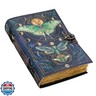 Blank Spell Book of Shadows Journal with Lock Clasp Vintage Handmade Leather Luna Moths and Morpho Butterfly Print Diary Prayer Pagan Witchcraft Supplies Wiccan Decor Notebook Daily (10x7)