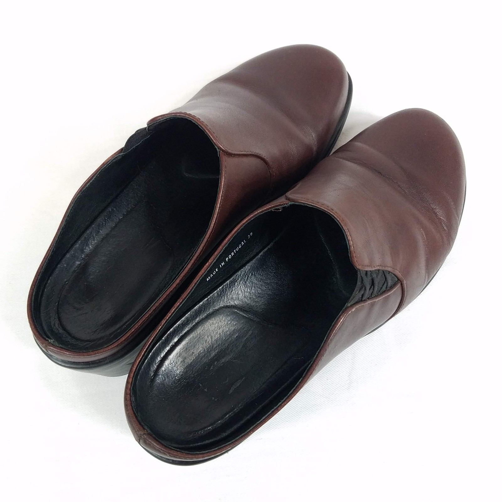 Dansko Solvei Brown Leather Slip On Mules Nurse Shoes 39 EU / 8.5-9 US