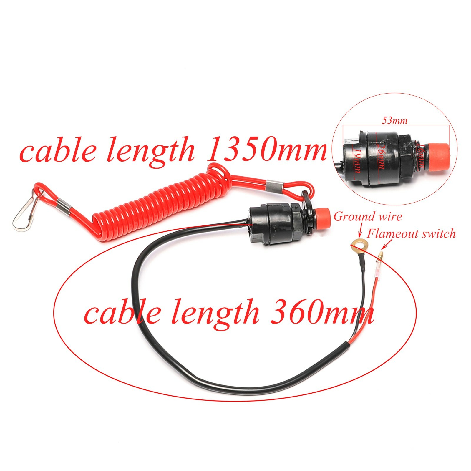 サンダー ◆ クイックスターターギフト Boat Emergency Stop Engine Kill Switch Safety Tether for Go
