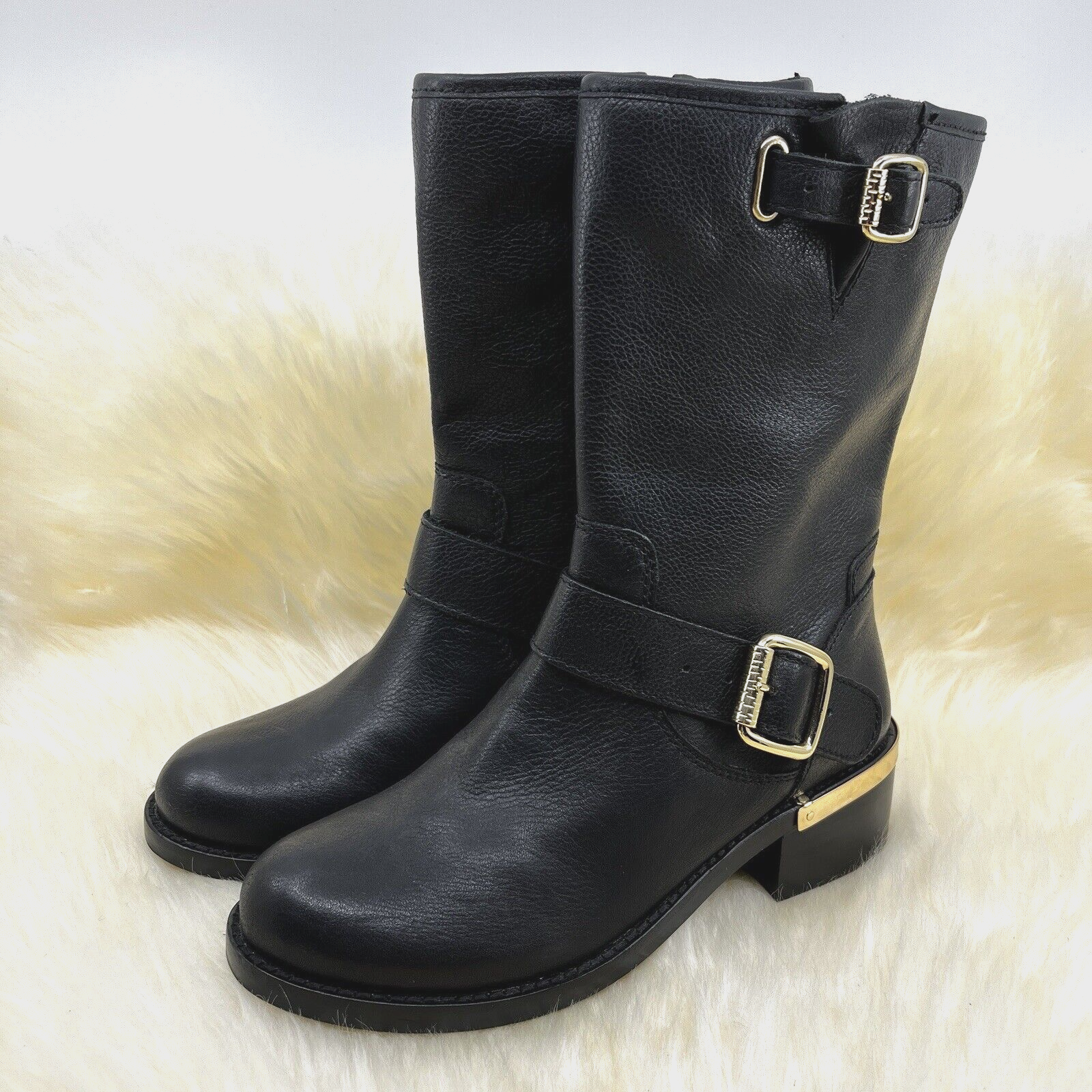 Vince Camuto Women's Windy Motorcycle Combat Boot Size 5 Black NEW
