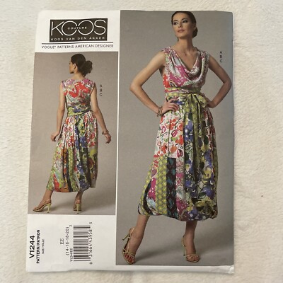 Vogue Designer KOOS COUTURE Misses Top & Reversible Skirt Pattern V1244 Sz 14-20