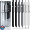ACEES Gel Pens, 6 Pcs 0.5mm Fine Point Black Ink Pen With Smooth Writing, Office Desk Accessories, Writing Supplies Gifts for Men Women, Quick Dry Pens Ballpoint For Journaling, Black/Gray/White