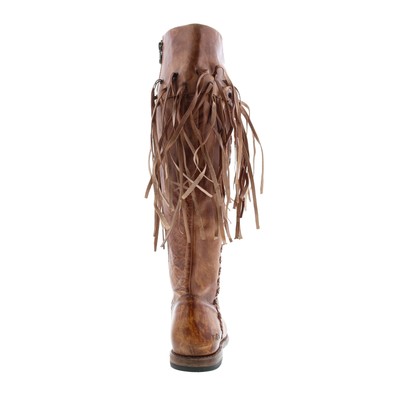 Pre-owned Bed Stu Hoplia F397001 Womens Brown Leather Zipper Knee High Boots