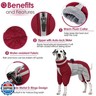 AOFITEE Fullbody Dog Coat Warm Fleece Dog Jacket, Windproof Dogs Winter Coat with Harness Built in, Reflective Turtleneck Dogs Snowsuit Puffer Jacket, Four Legged Pet Snow Suit, Christmas Red XS