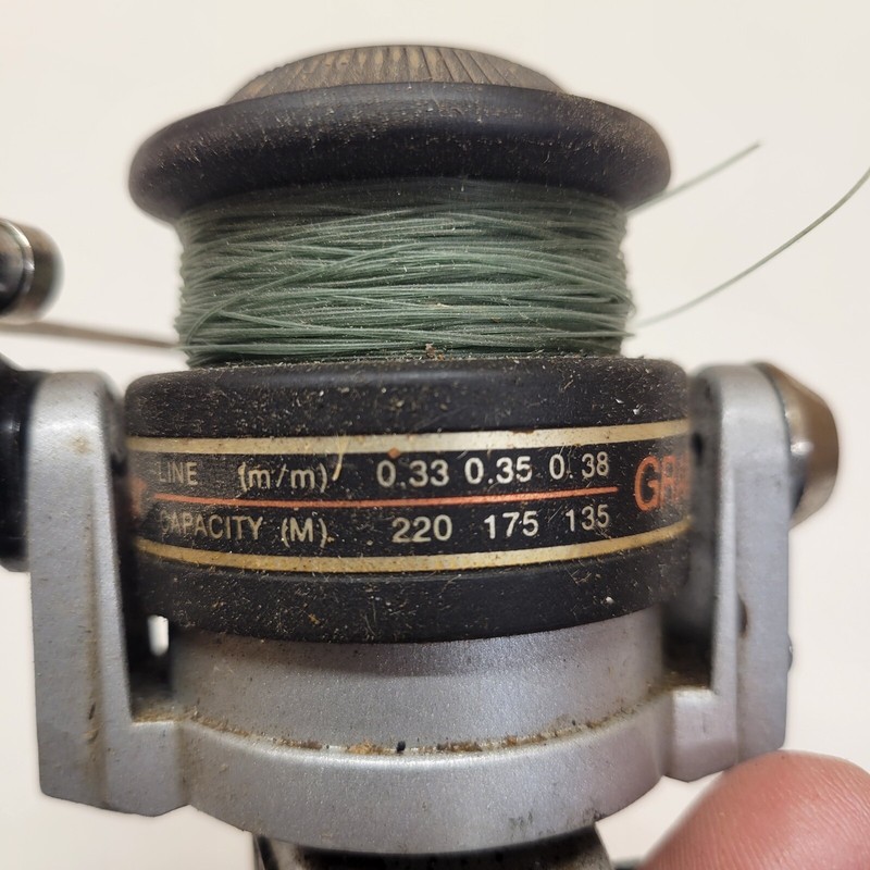 Vintage Zebco Lancer 4110 Graphite Spool Metal Spinning Reel Rear