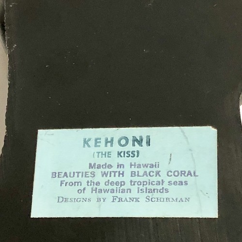 Vintage 1975 Kehoni The Kiss Frank Schirman Black Coral Boy Girl Hawaii Statue