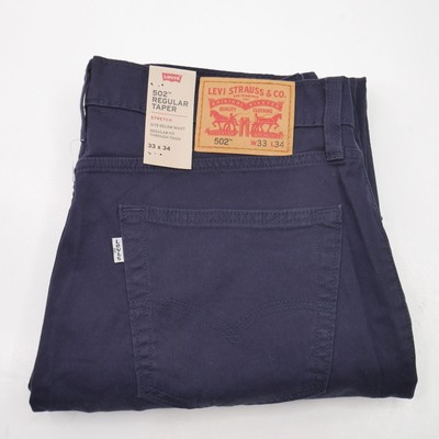 Levi's 502 Regular Taper Fit Jean Men's Size 29x30 Navy Blue 5-Pocket Pants NWT