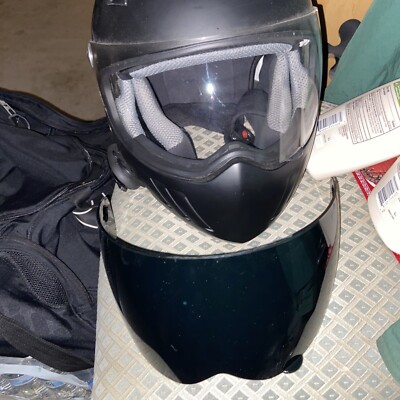 Hawk SF-5200B Clear N Smoke Visor Full Face Motorcycle Helmet Black Bluetooth XL