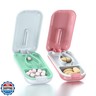 DUBSTAR Small Pill Cutter, Pill Cutter Splitter for Small and Tiny Pills, Portable Pretty Pill Cutters for Large Pills, Cuts Vitamins Tablets for Purse Pocket (2 PCS Pill Cutters, White+Pink)