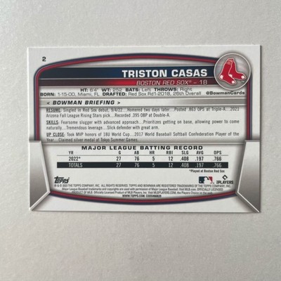 2023 Bowman Baseball #2 Triston Casas RC
