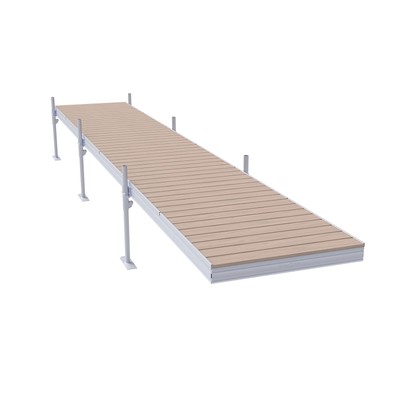 24' Harbor Mate Straight Dock - Olivewood Vinyl Decking