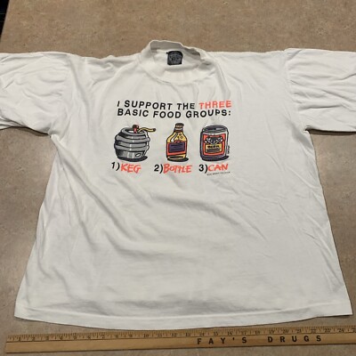 Vintage LA Imprints T Shirt Funny Beer Bottle Can Basic Food Single Stitch L