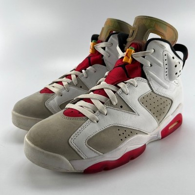 Jordan 6 Retro Hare Neutral Grey White True Red CT8529-062 Mens Size 9
