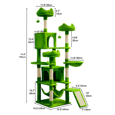 75 Inches Indoor Cat Tree Tall Cat Tower for Large Cats 20 lbs Cat Condo