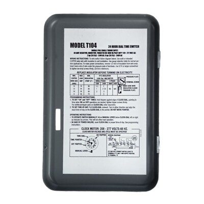 24 Hour Electro Mechanical Timer 208-277 Volts 40 Amp DPST for Paragon 4004-71