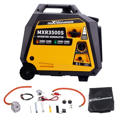 Portable Generator Inverter 3.5KVA 3200W Petrol / LPG Dual Fuel Genset Wheel Kit