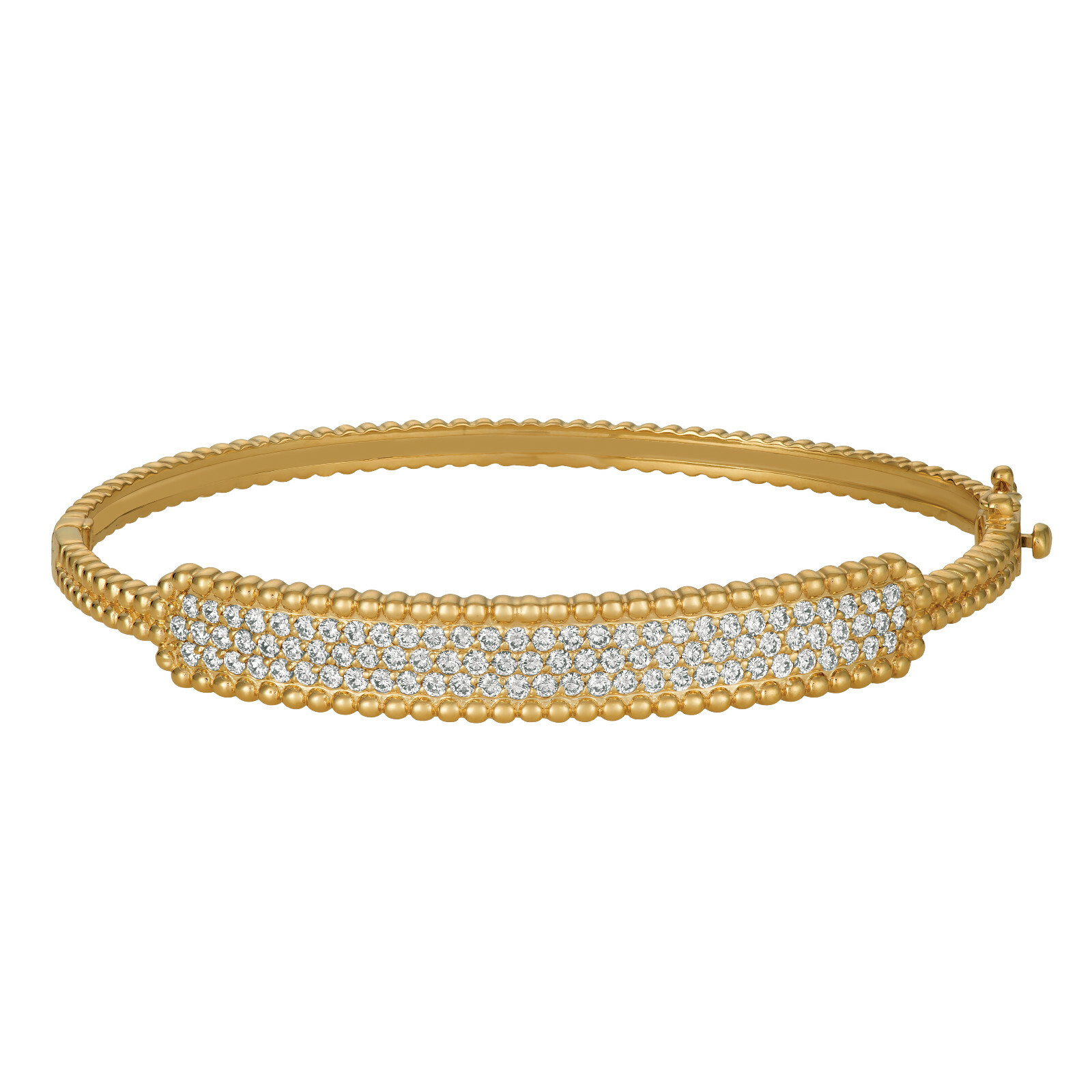 Pre-owned Morris 1.50 Carat Natural Diamond Bubble Bangle Bracelet Si 14k Yellow Gold 7''