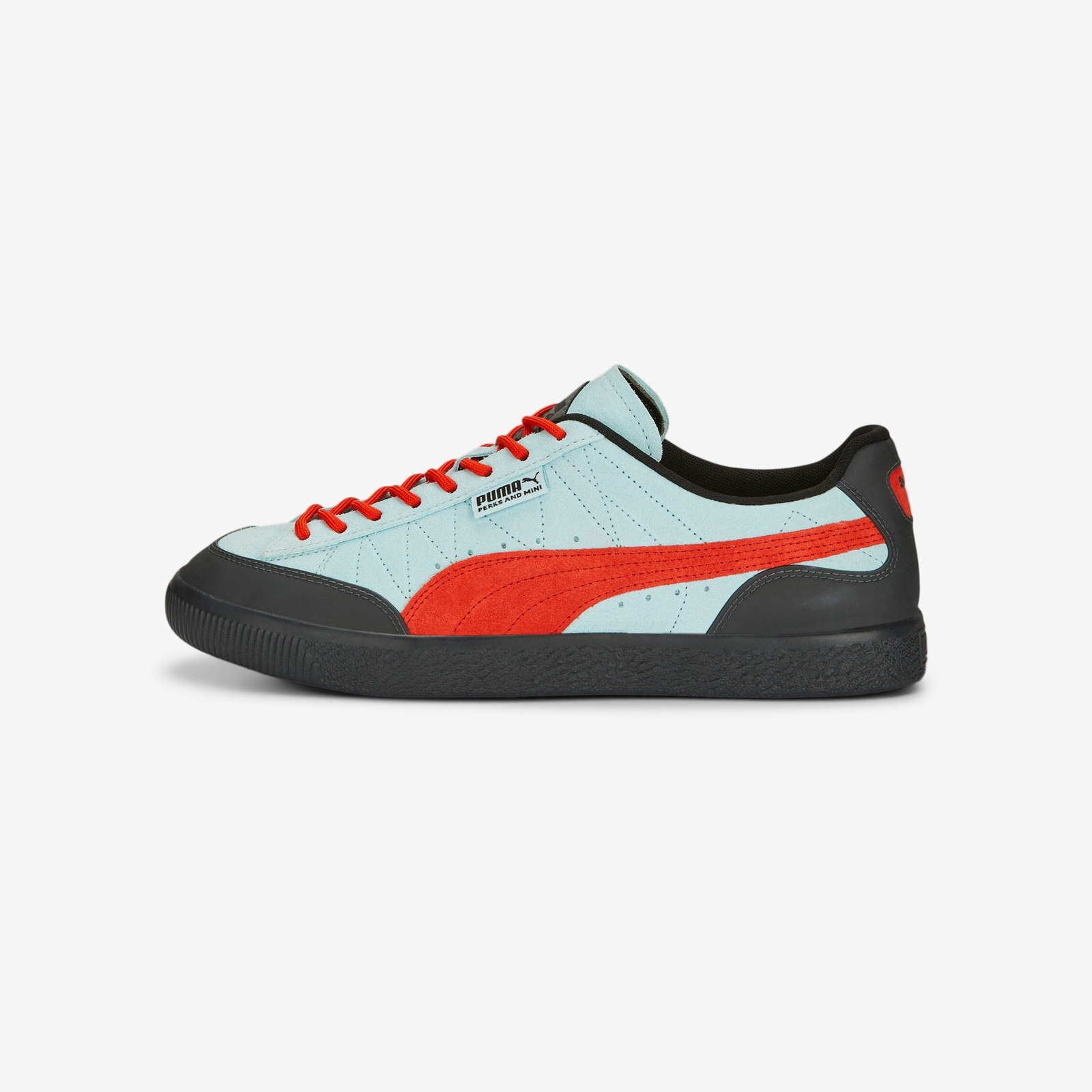Pre-owned Puma 390450-01 P.a.m. / Perks And Mini ×  Clyde Rubber "light Aqua Warm Earth" In Blue