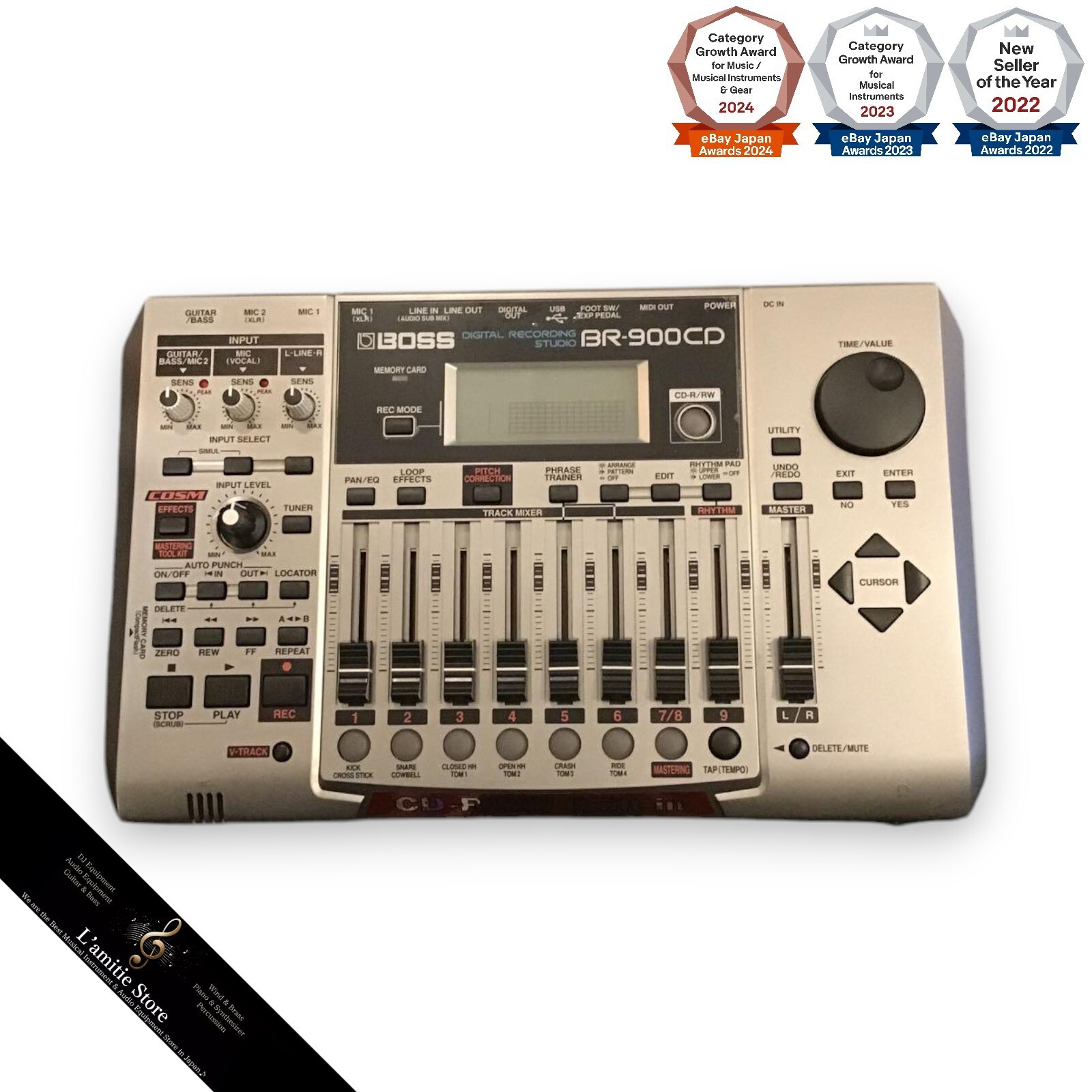 Boss BR-900CD Digital Recording Studio Mixer 8 Track BR900CD Boss BR-900CD Digital Recording Studio Mixer 8 Track BR900CD