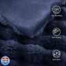 Faux Rabbit Fur Throw Blanket for Couch, Fluffy Warm Plush Thick Bubble Blanket for Bed Sofa Living Room, Soft Cozy Furry Blanket, 50x60 inches, Navy Blue