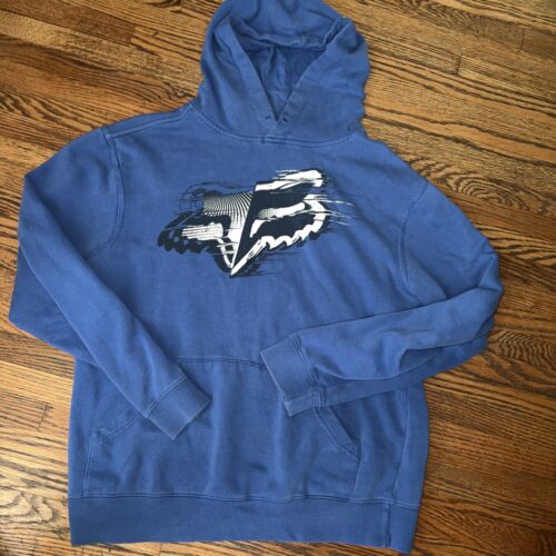 FOX RIDERS Hoodie Sweatshirt MEDIUM RACING GEAR Motocross Blue Soft Pullover eBay