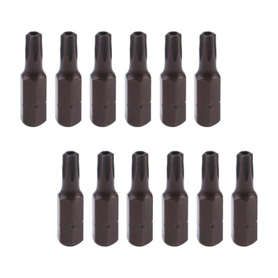 12Pcs T25 TORX Security Bits 1/4-Inch Hex Shank TORX T-25 S2 Steel 1'' Torx He...