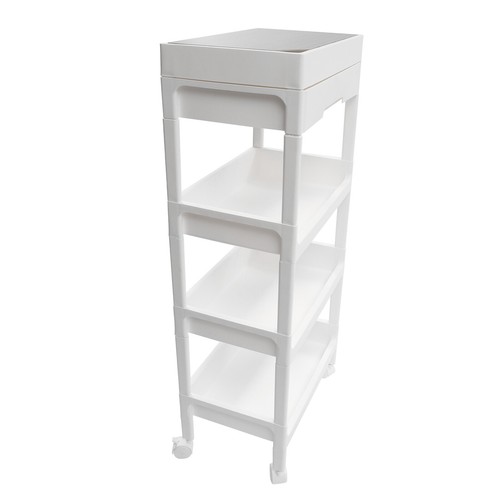 4-Tier Kitchen Microwave Cart Utility Workstation Storage Shelf Rack w/Wheels