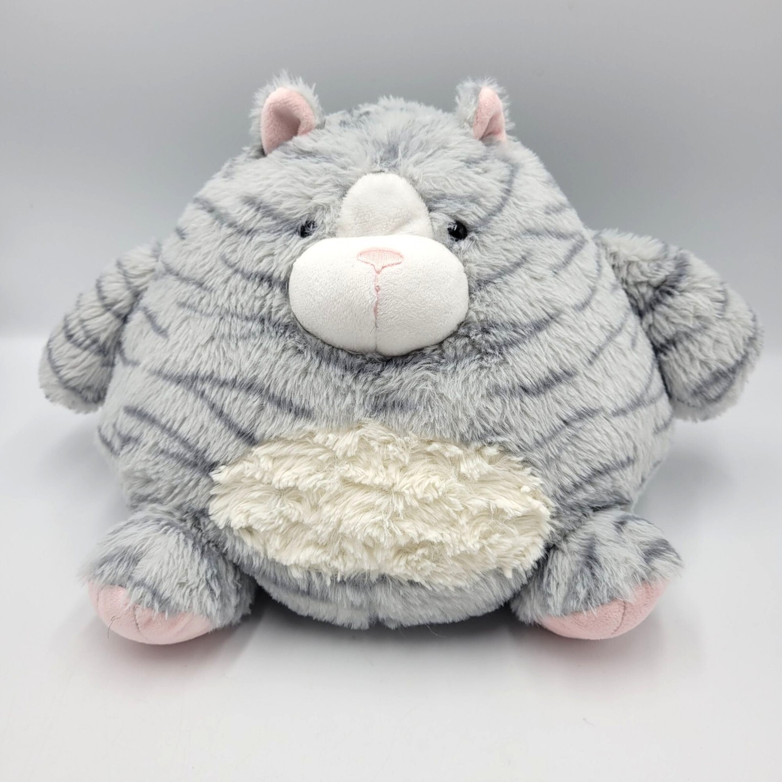 Mary Meyer Puffernutter Kitty Gray Striped Cat Pillow Plush 