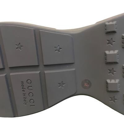 Pre-owned Gucci Gg Supreme Maxi Blue Gray Canvas Rhython Sneakers Men's 12 | Us 12.5