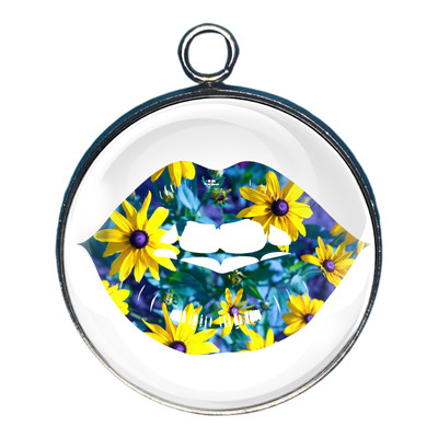Kiss of Spring Glass Cabochon Charms, Jewelry Making Charms