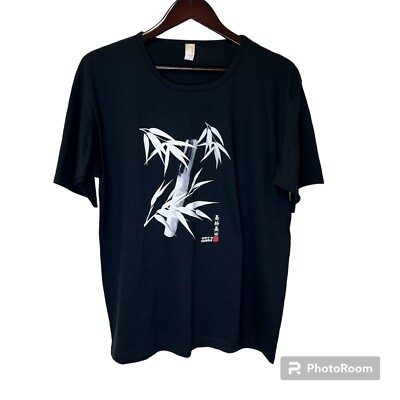 Anvil Men Large Sumi-e by Sumida T-Shirt Japanese Calligraphy Bamboo Art To Wear