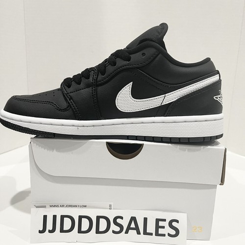 Pre-owned Jordan Nike Air  1 Low Black White Ao9944-001 Women's Size 7