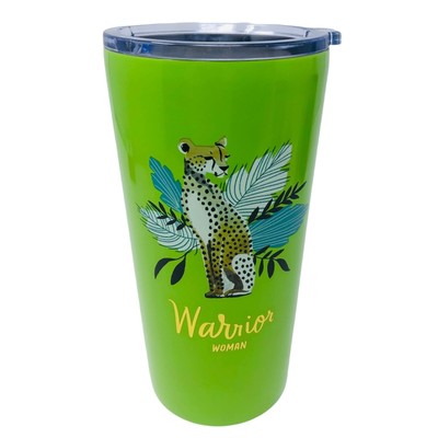 Hallmark Warrior Woman Tumbler Cheetah Stainless Steel Green