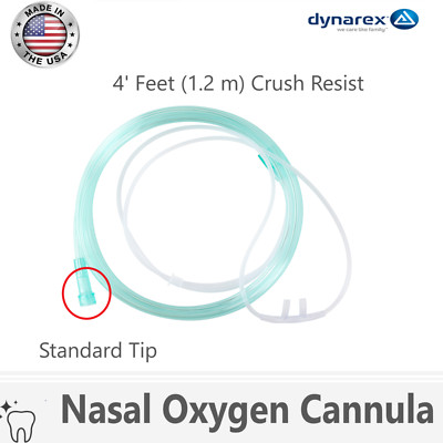 BOX OF 5 (FIVE) 4FT Adult Flexible Tip Soft Nasal Oxygen Cannulas Clear Standart
