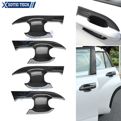 For Highlander Sporty Style Carbon Fiber Texture Side Door Handle Bowl Cover Kit