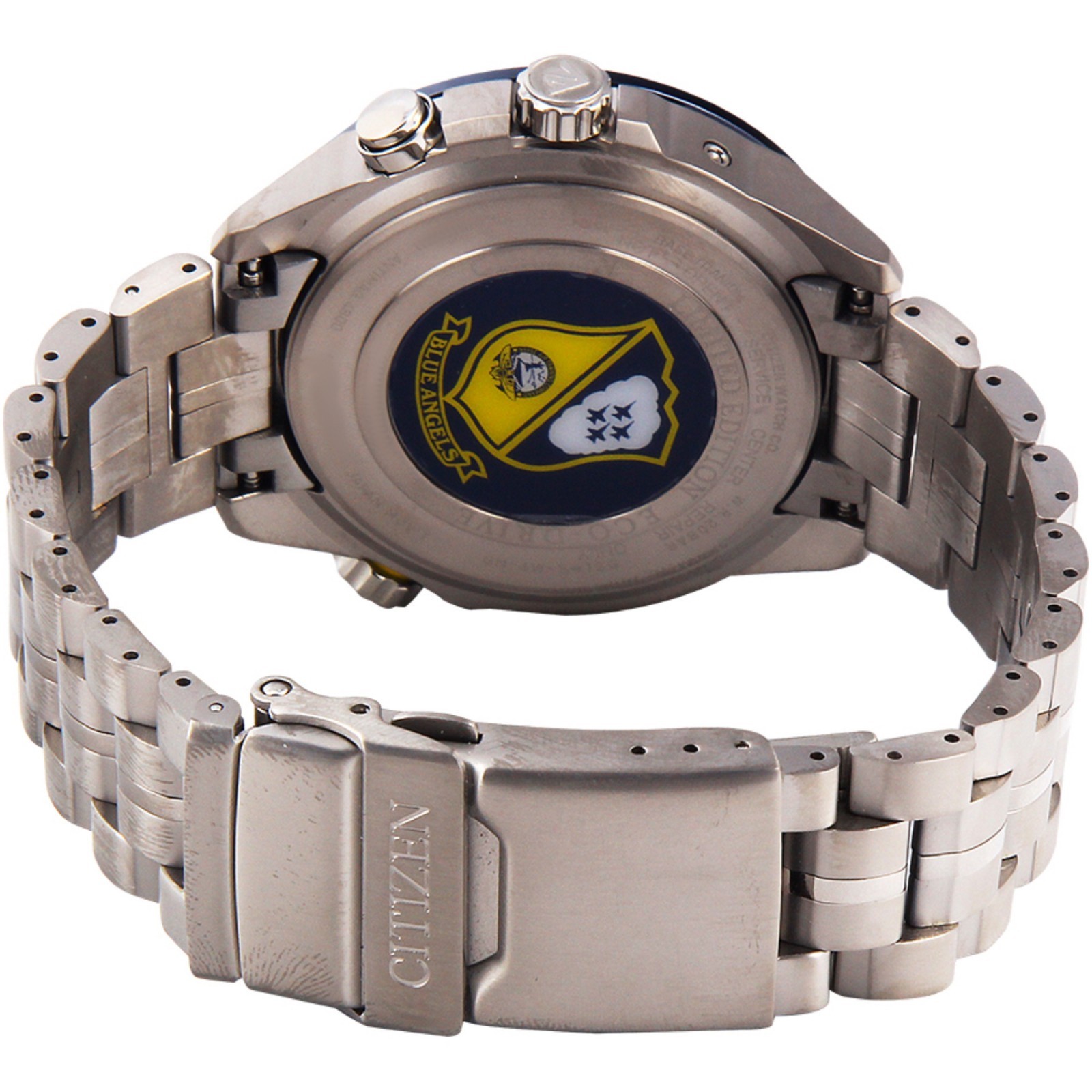 Pre-owned Citizen Eco-drive Men's Watch Blue Angels World At All Titanium Cb0147-59l