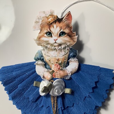 Valentine s Day Christmas feather tree cat ornaments gift tags item #72