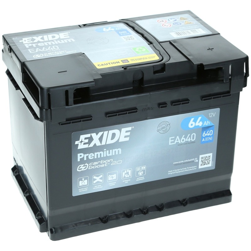 Exide Ea640 12v 64 Ah 640a En Autobatterie Ersetzt 55ah 57ah 60ah 63ah 65ah 67ah