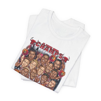 Bulls NBA Championship Champs 1996 1997 1998 Premium Blend Graphic T-Shirt