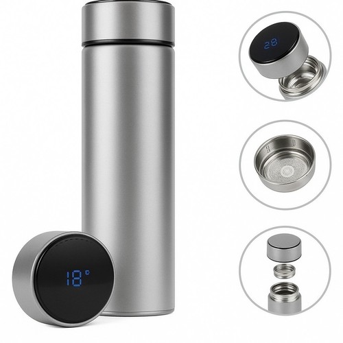Edelstahl Isolierflasche A93 Tee Kaffee Thermobecher LED Temperaturanzeige 500ml