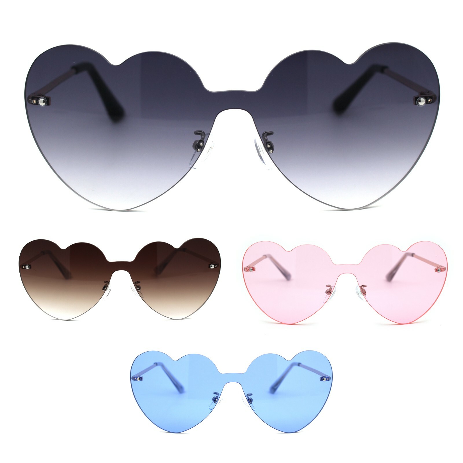 トップス vintage Heart 2piece Amazon.com: 2 Pairs Hot Pink Heart Sunglasses For Women