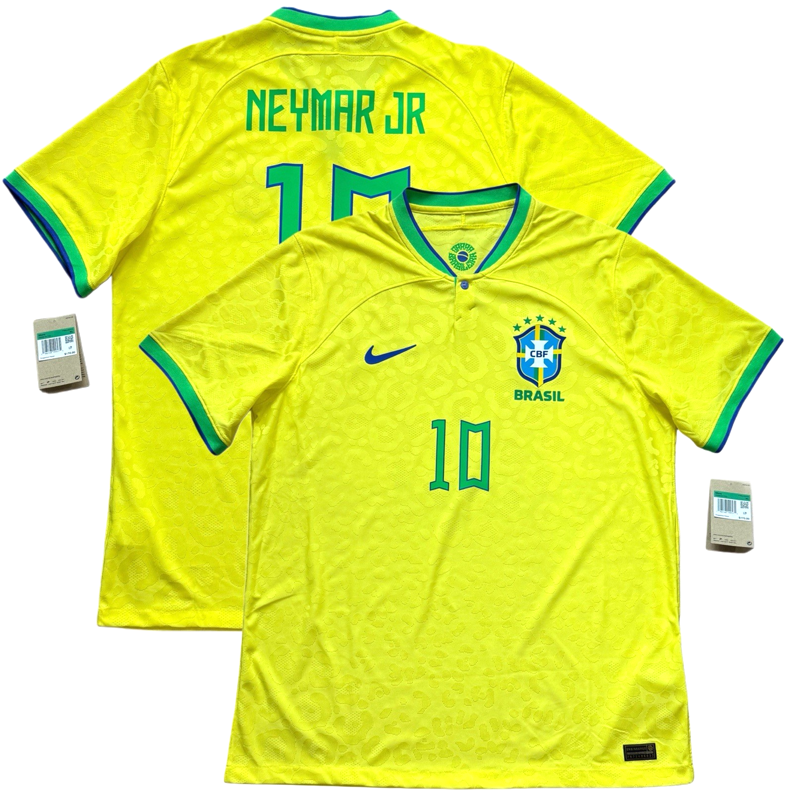 NEYMAR JR ユニフォーム 10番 【Lサイズ】 2022/23 Brazil Authentic Home Jersey #10 Neymar Jr XL Nike