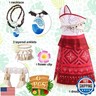 OFIHIDO Princess Costume for Girls Ocean Adventure,Princess Dress Up for Kids,Halloween Costume Birthday Gifts (4-5Years) Red