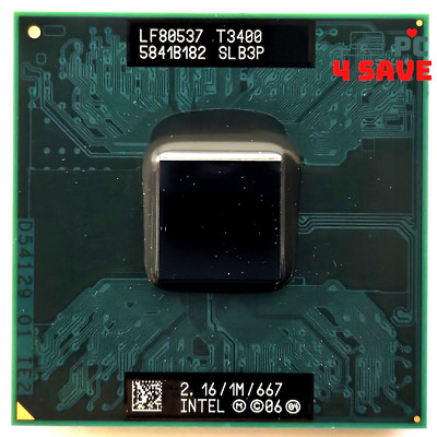 Intel Pentium Dual-Core T3400 2.16GHz Socket P Laptop Mobile CPU Processor SLB3P