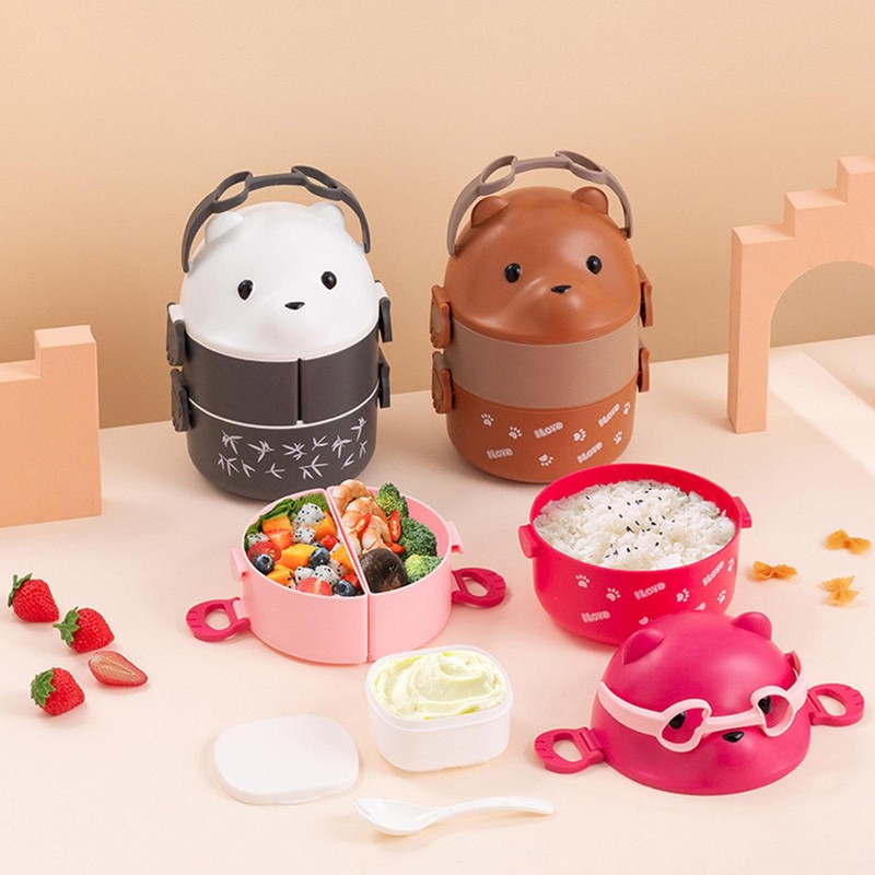 Kawaii Double Layer Food Storage Container For Kids