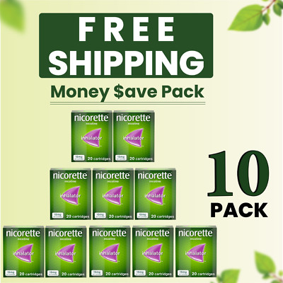 10 X Inhalator Ni-corette 15Mg 20 Cartridges