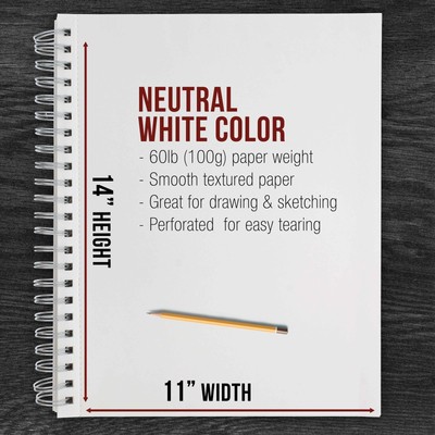11" x 14" Left Hand Spiral 60lb Sketch Pad (Pack of 2)